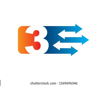 Number 3 logo or symbol template design