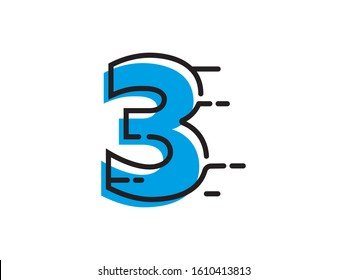 Number 3 logo or symbol template design
