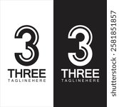 Number 3 logo vector icon design template elements