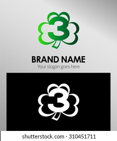 Number 3 logo. Vector logotype design
