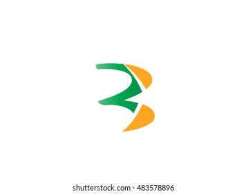 Number 3 logo. Vector logotype design
