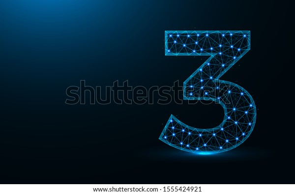 Number 3 Low Poly Design Mathematics Stock Vector (Royalty Free ...
