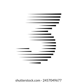Ilustración del icono del Vector del logotipo de 3 líneas numéricas