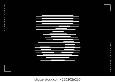 Number 3 Modern Logo with Horizontal Line Pattern
