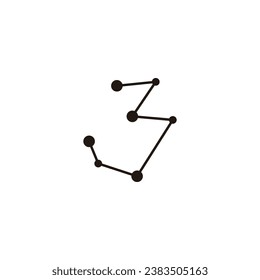 Number 3 molecules, cool geometric symbol simple logo vector