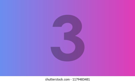 Number 3 on a gradient background. vector background.