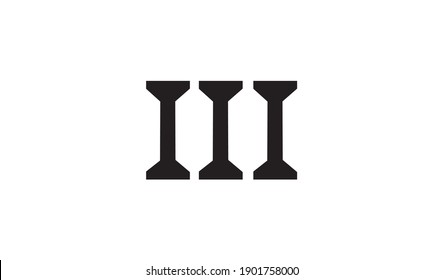 The number 3 on a white background. Vector drawing.