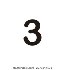 Number 3 outline geometric simple symbol logo vector