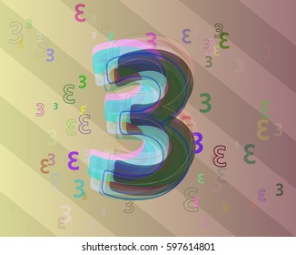 Number 3 pattern art