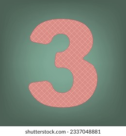 Designvorlagenelement Nummer 3. Apricot Icon mit Brick Red Parkett-Grafik Muster auf Ebony Hintergrund. Feldgrau. Grün. Illustration.
