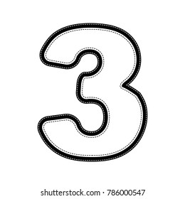 Number 3 sign design template element. Vector. Flat style black icon on white.