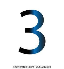 NUMBER 3 SIMPLE CLIP ART GRADIENT COLOUR VECTOR ILLUSTRATION