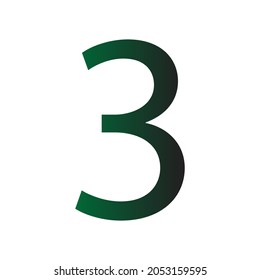 NUMBER 3 SIMPLE CLIP ART GRADIENT COLOUR VECTOR ILLUSTRATION