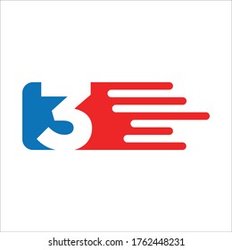 number 3 speed logo design graphic icon. design symbol	
