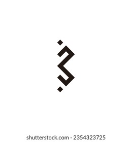 Number 3 square, arrow geometric symbol simple logo vector
