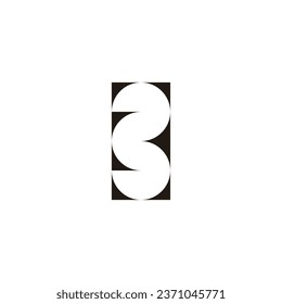 Number 3 squares curves geometric symbol simple logo vector