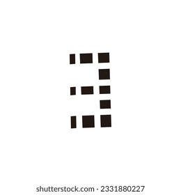 Number 3 squares, simple, geometric symbol simple logo vector
