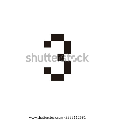 Number 3 squares, square geometric symbol simple logo vector