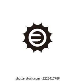 Number 3 in sun geometric symbol simple logo vector