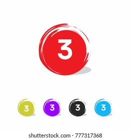 number 3 symbol vector