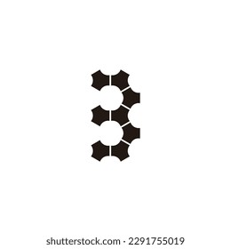 Number 3 technology, modern geometric symbol simple logo vector