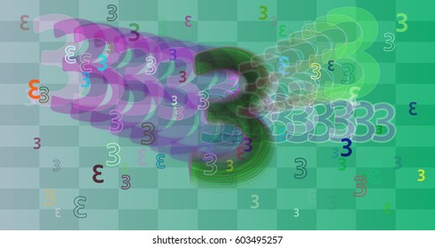 Number 3 template design