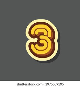 number 3 text effect design vector