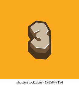 number 3 text effect design vector, Can be used for Logo.