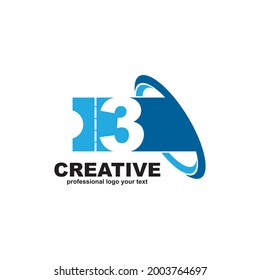 Number 3 Ticket logo design concept vector
