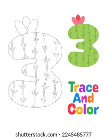 Number 3 tracing worksheet for kids