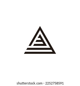 Number 3 in 3, triangle geometric simple symbol logo vector