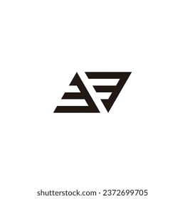 Number 3 3 triangles geometric symbol simple logo vector