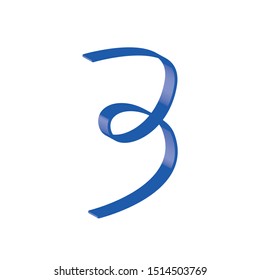 Number 3 vector font alphabet, modern dynamic flat design with brilliant colorful gradient smooth color for your unique elements design ; logo, corporate identity, application, creative poster & more