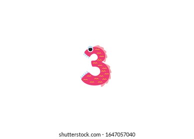 Number 3 Vector Icon Illustration