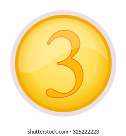 Number 3, vector illustration