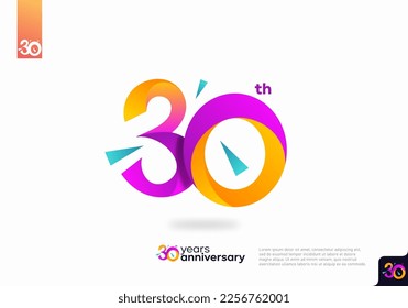 Number 30 logo icon design, 30th birthday logo number, anniversary 30