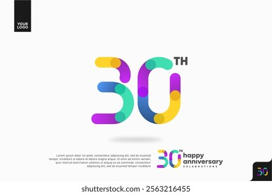 Number 30 logo icon design, 30th birthday logo number, anniversary 30