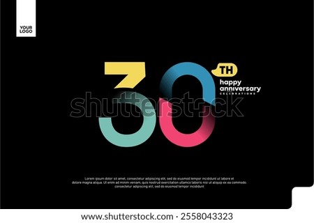 Number 30 logo icon design, 30th birthday logo number, anniversary 30