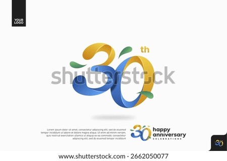Number 30 logo icon design, 30th birthday logo number, anniversary 30