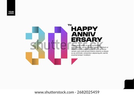 Number 30 logo icon design, 30th birthday logo number, anniversary 30