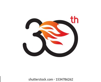 Number 30 logo or symbol template design