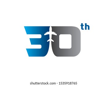 Number 30 logo or symbol template design