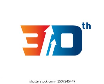 Number 30 logo or symbol template design