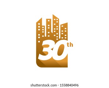Number 30 logo or symbol template design