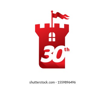 Number 30 logo or symbol template design