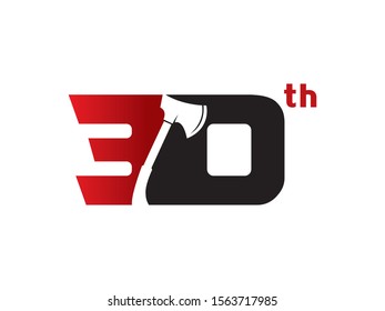 Number 30 logo or symbol template design
