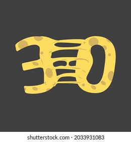 Diseño del logotipo o de la plantilla del símbolo del queso fundido número 30