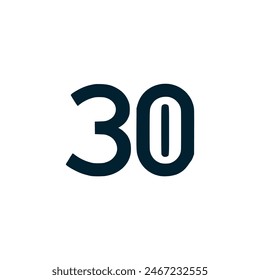 number 30 professional logo vector illustration template design