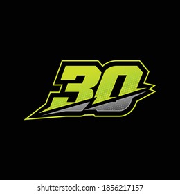 Number 30 racing design vector