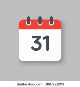 Número 30 - días de calendario de iconos vectoriales. 30.º día del mes. Ilustración de estilo plano. Fecha de la semana, mes, año domingo, lunes, martes, miércoles, jueves, viernes, sábado. Fecha de calendario de vacaciones
